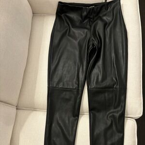 Mango Black Faux Leather Pants